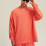 Solid Color Crew Neck Sweatshirt-INNBLAC Fashion Apparel