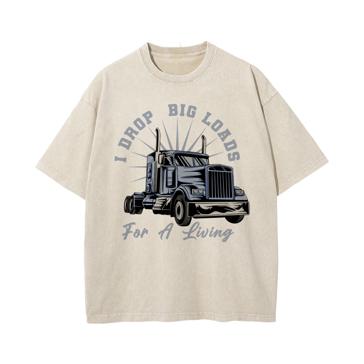 I Drop Big Loads Graphic Washed Tee-INNBLAC Fashion Apparel