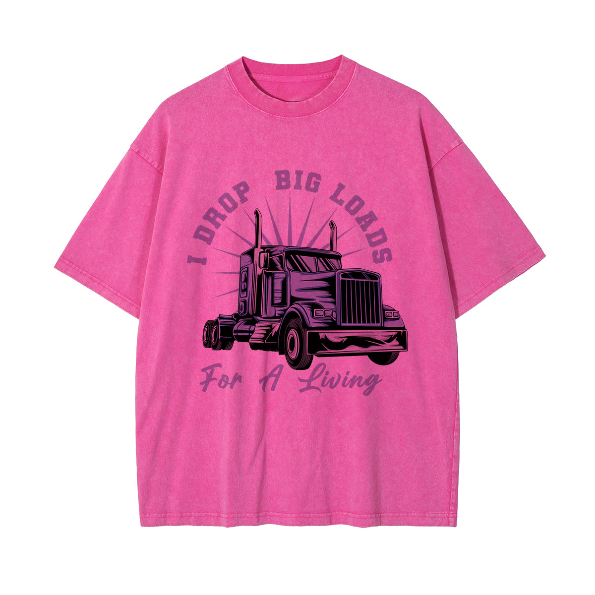 I Drop Big Loads Graphic Washed Tee-INNBLAC Fashion Apparel
