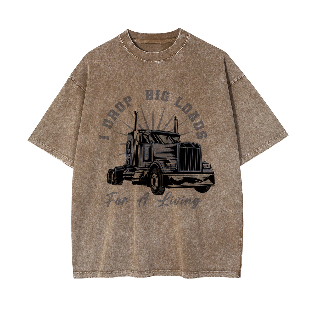 I Drop Big Loads Graphic Washed Tee-INNBLAC Fashion Apparel