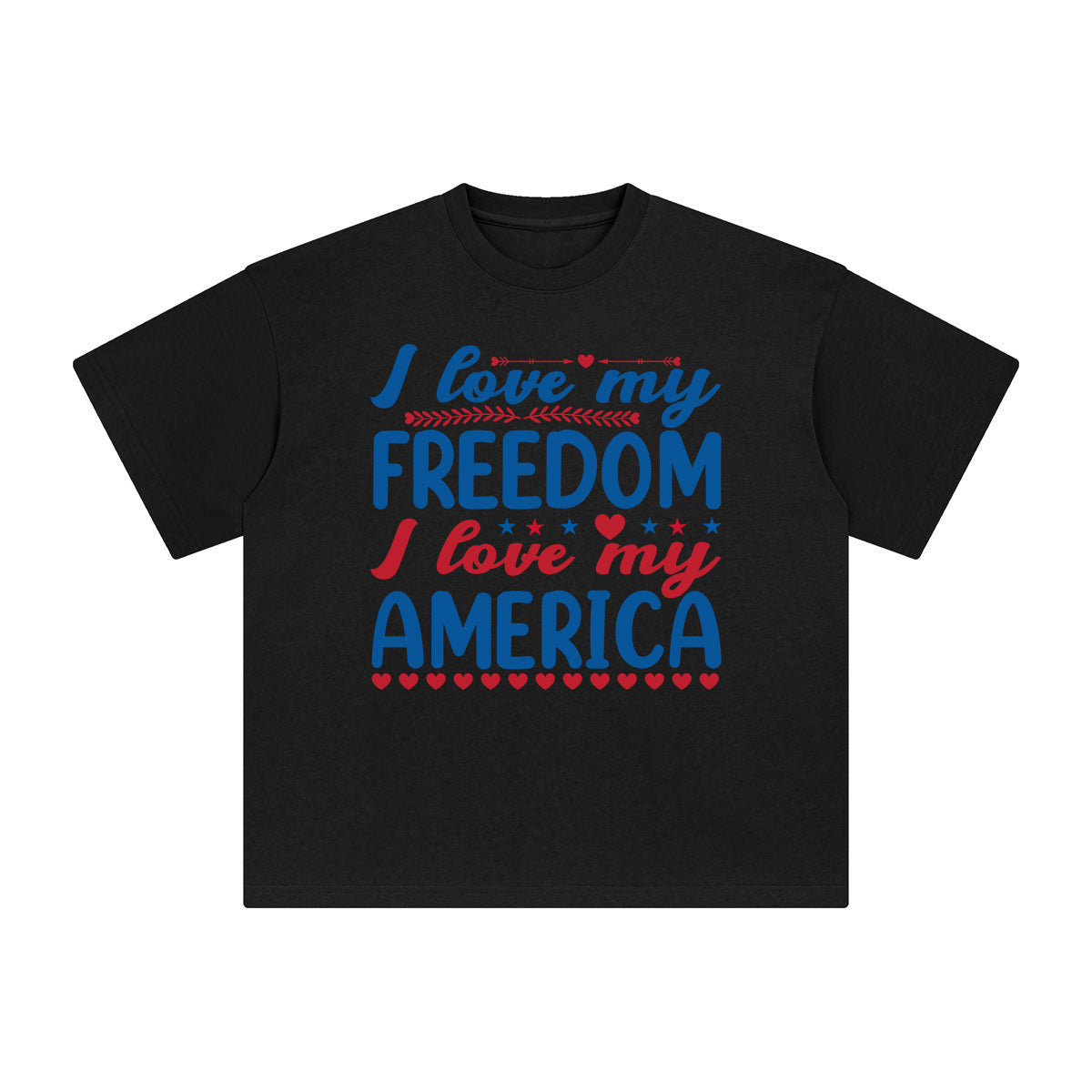 I Love My Freedom l Love My America Graphic Tee-INNBLAC Fashion Apparel