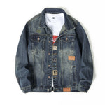 Stamp Denim Trucker Jacket-INNBLAC Fashion Apparel