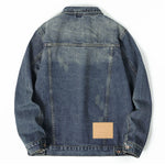 Stamp Denim Trucker Jacket-INNBLAC Fashion Apparel