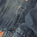 Stamp Denim Trucker Jacket-INNBLAC Fashion Apparel