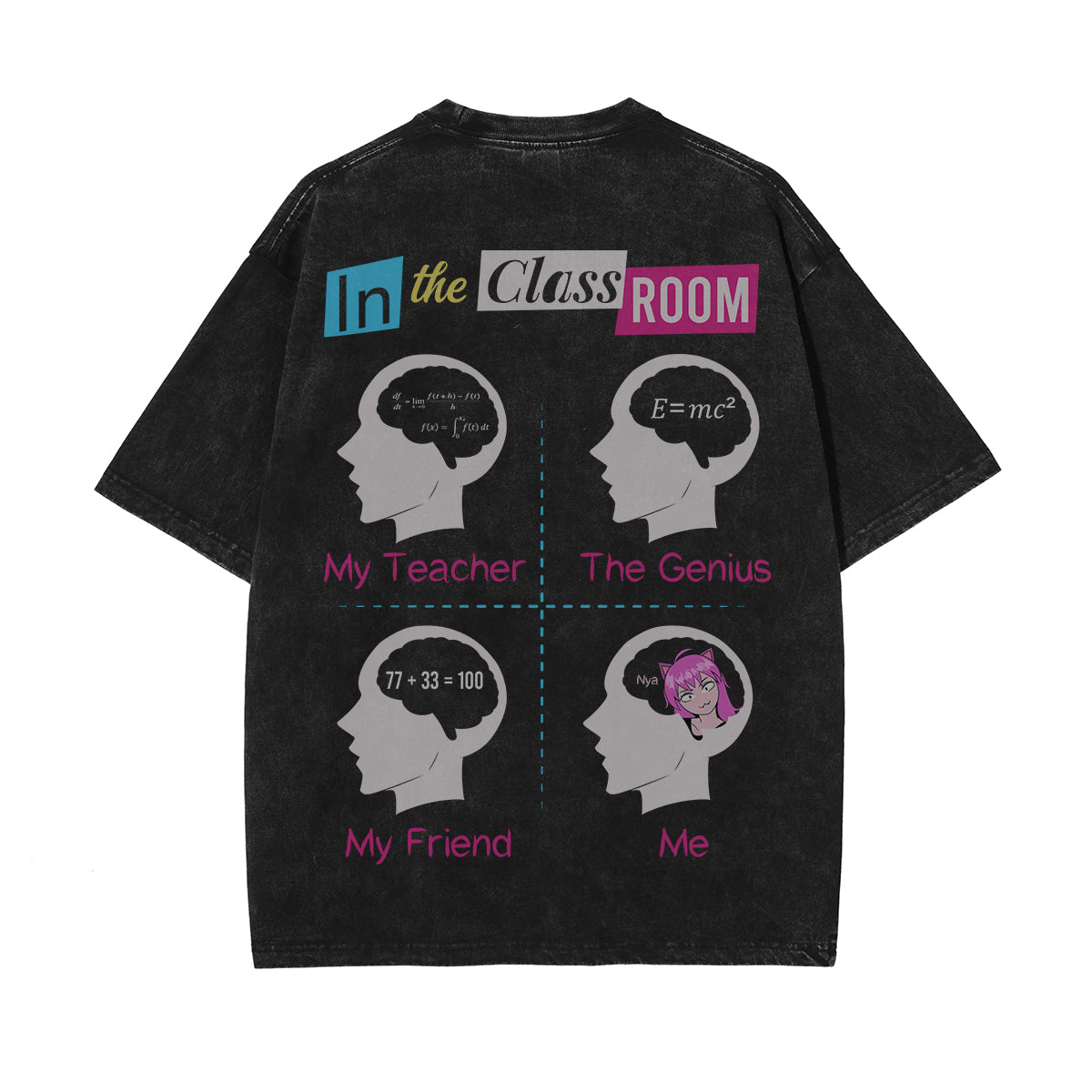 In The Class Room Graphic Washed Tee-INNBLAC Fashion Apparel