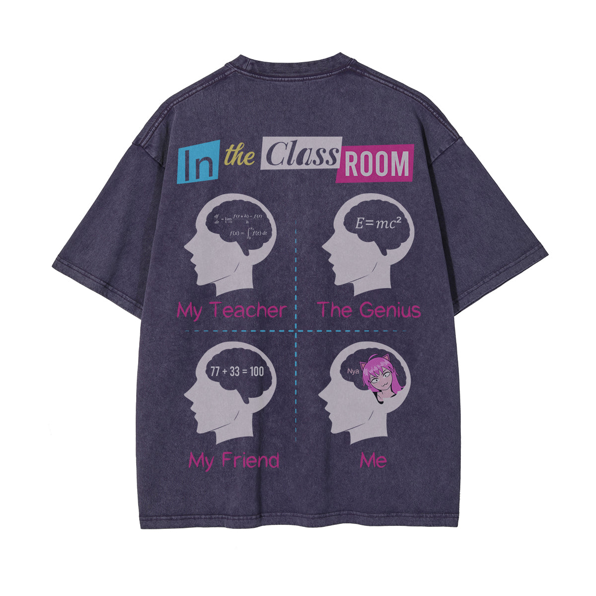 In The Class Room Graphic Washed Tee-INNBLAC Fashion Apparel