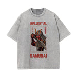 Influential Samurai Graphic Washed Tee-INNBLAC Fashion Apparel