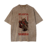 Influential Samurai Graphic Washed Tee-INNBLAC Fashion Apparel