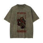 Influential Samurai Graphic Washed Tee-INNBLAC Fashion Apparel