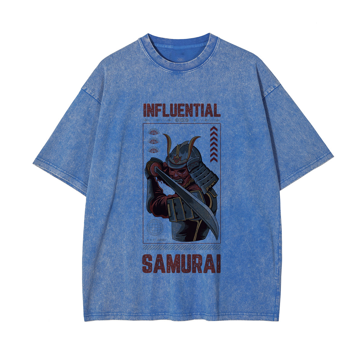 Influential Samurai Graphic Washed Tee-INNBLAC Fashion Apparel