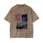 Japanese Kanji Night Graphic Washed Tee-INNBLAC Fashion Apparel