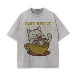 Just Eat lt Graphic Washed Tee-INNBLAC Fashion Apparel