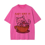 Just Eat lt Graphic Washed Tee-INNBLAC Fashion Apparel