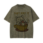 Just Eat lt Graphic Washed Tee-INNBLAC Fashion Apparel