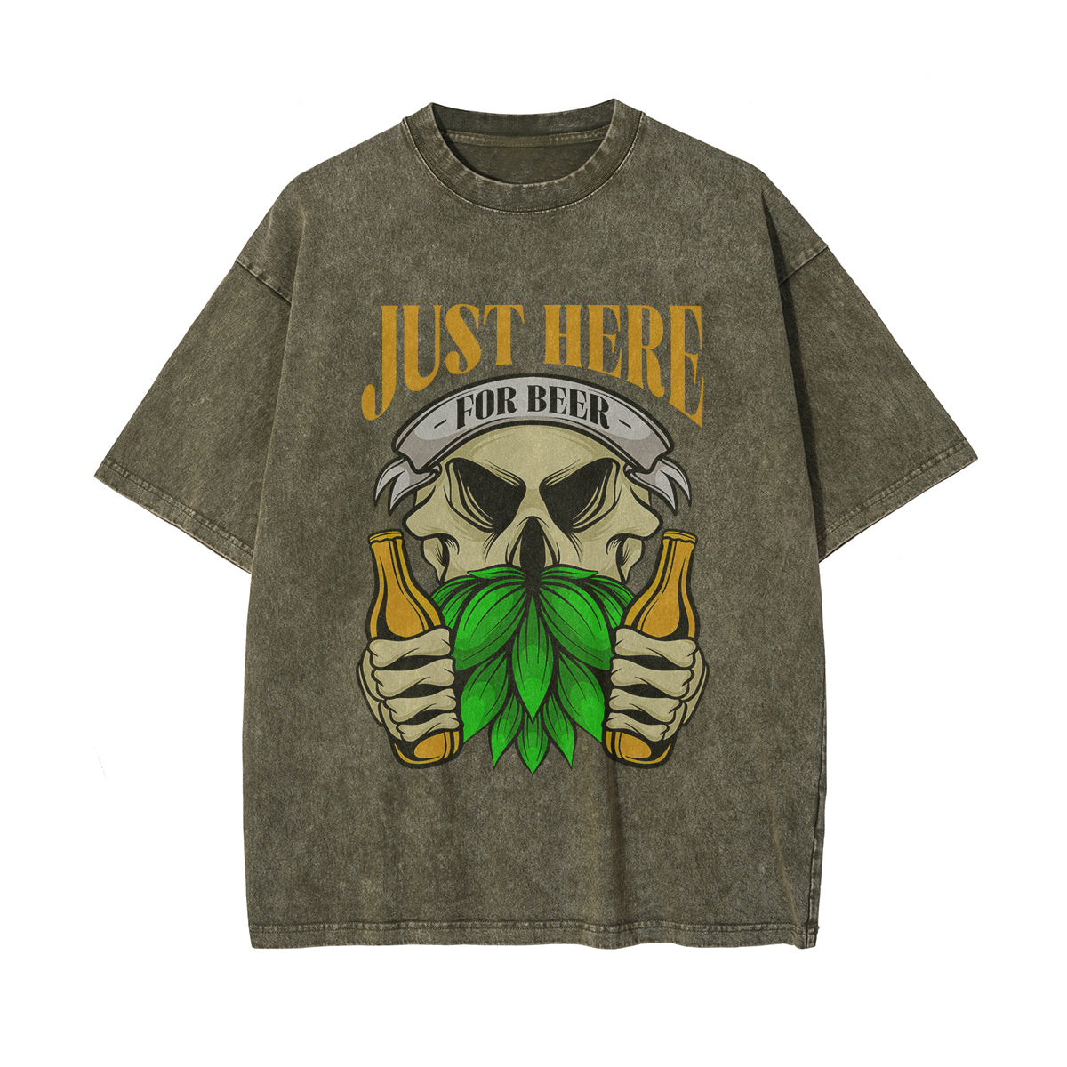 Just Here For Beer Retro Graphic Tee-INNBLAC Fashion Apparel