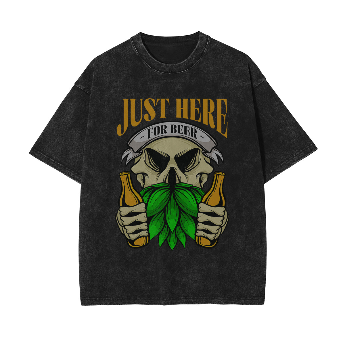 Just Here For Beer Retro Graphic Tee-INNBLAC Fashion Apparel