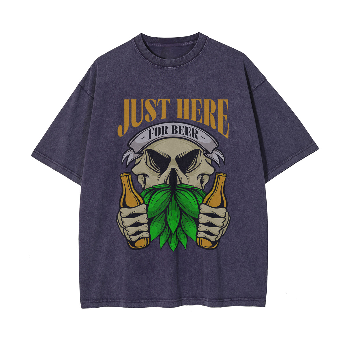 Just Here For Beer Retro Graphic Tee-INNBLAC Fashion Apparel