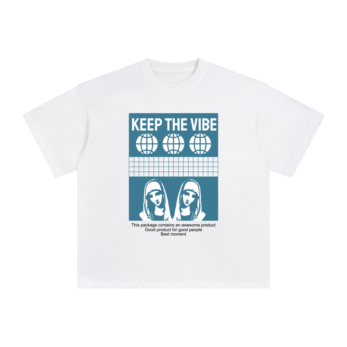 Keep the Vibe Abstract Graphic Tee-INNBLAC Fashion Apparel