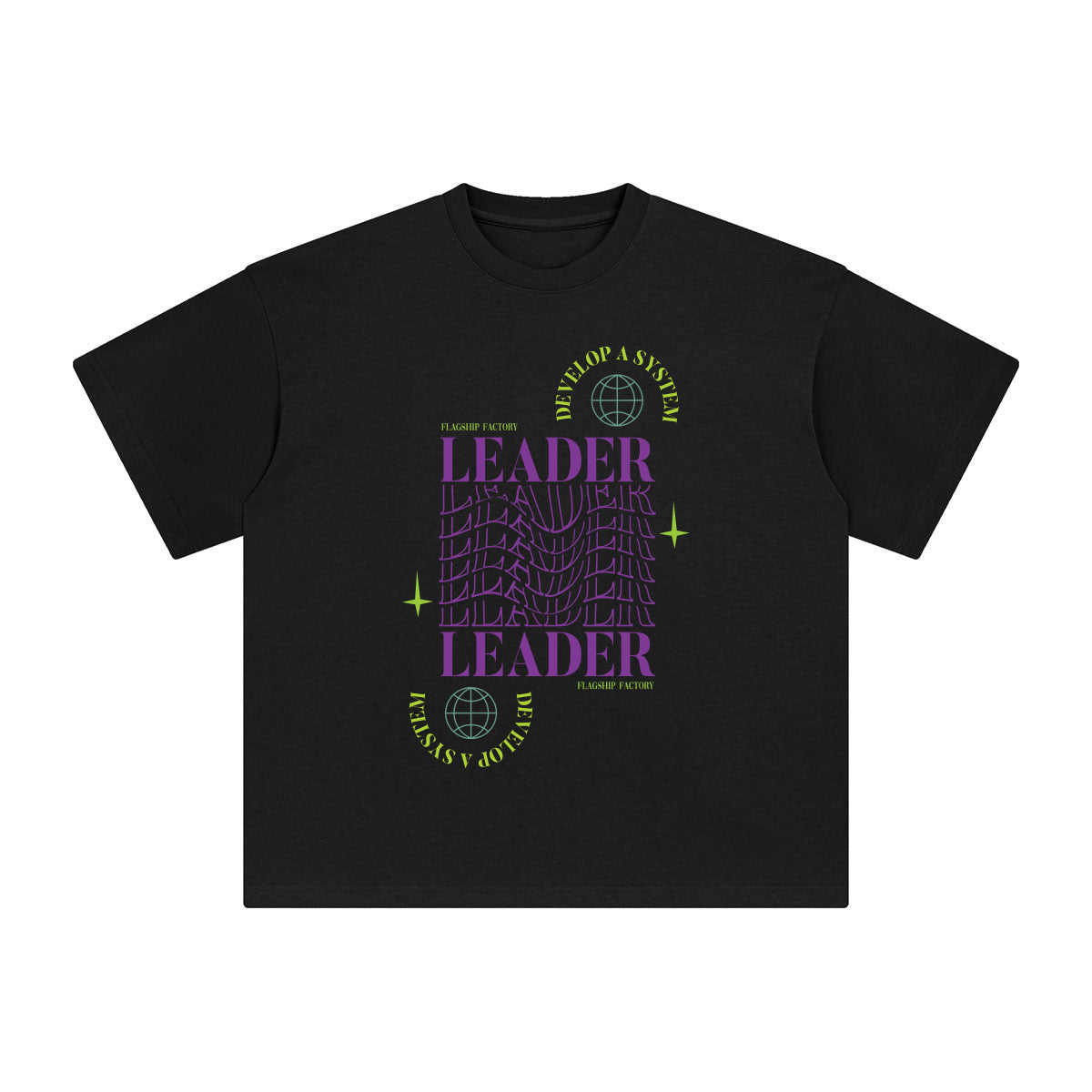 Leader Develope a System Abstract Graphic Tee-INNBLAC Fashion Apparel
