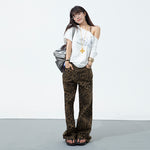 Leopard Printed High Rise Jeans-INNBLAC Fashion Apparel