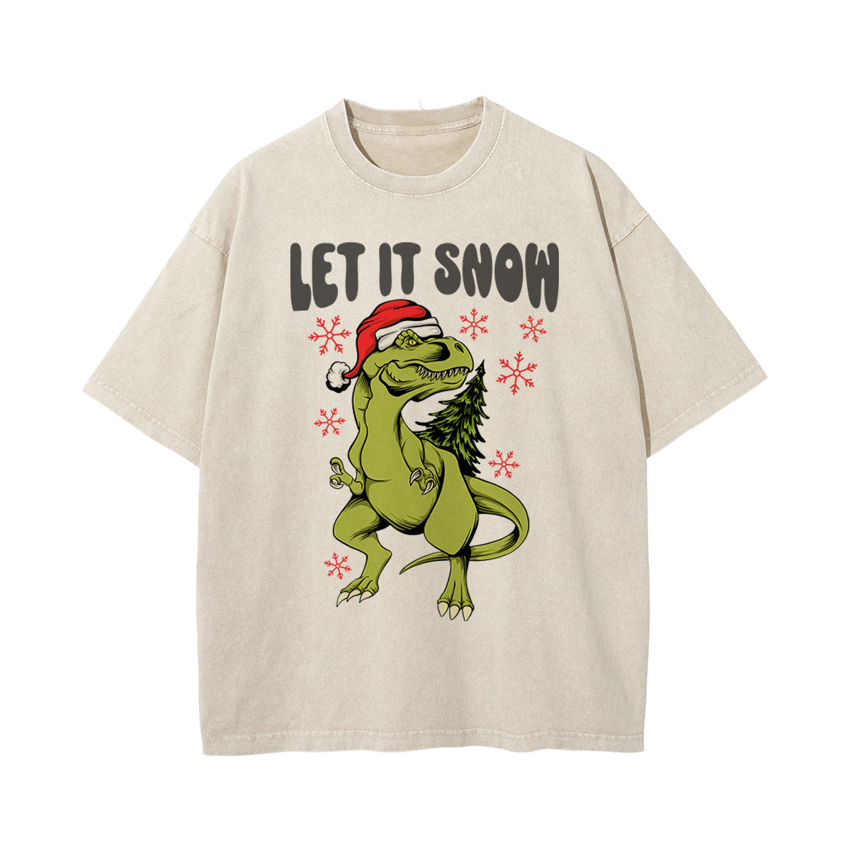 Let It Snow Graphic Washed Tee-INNBLAC Fashion Apparel
