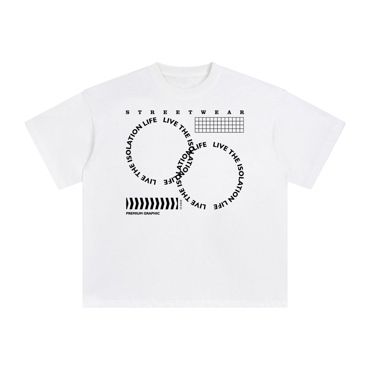 Live the lsolation Life Abstract Graphic Tee-INNBLAC Fashion Apparel