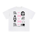 Live to be Loved Abstract Graphic Tee-INNBLAC Fashion Apparel