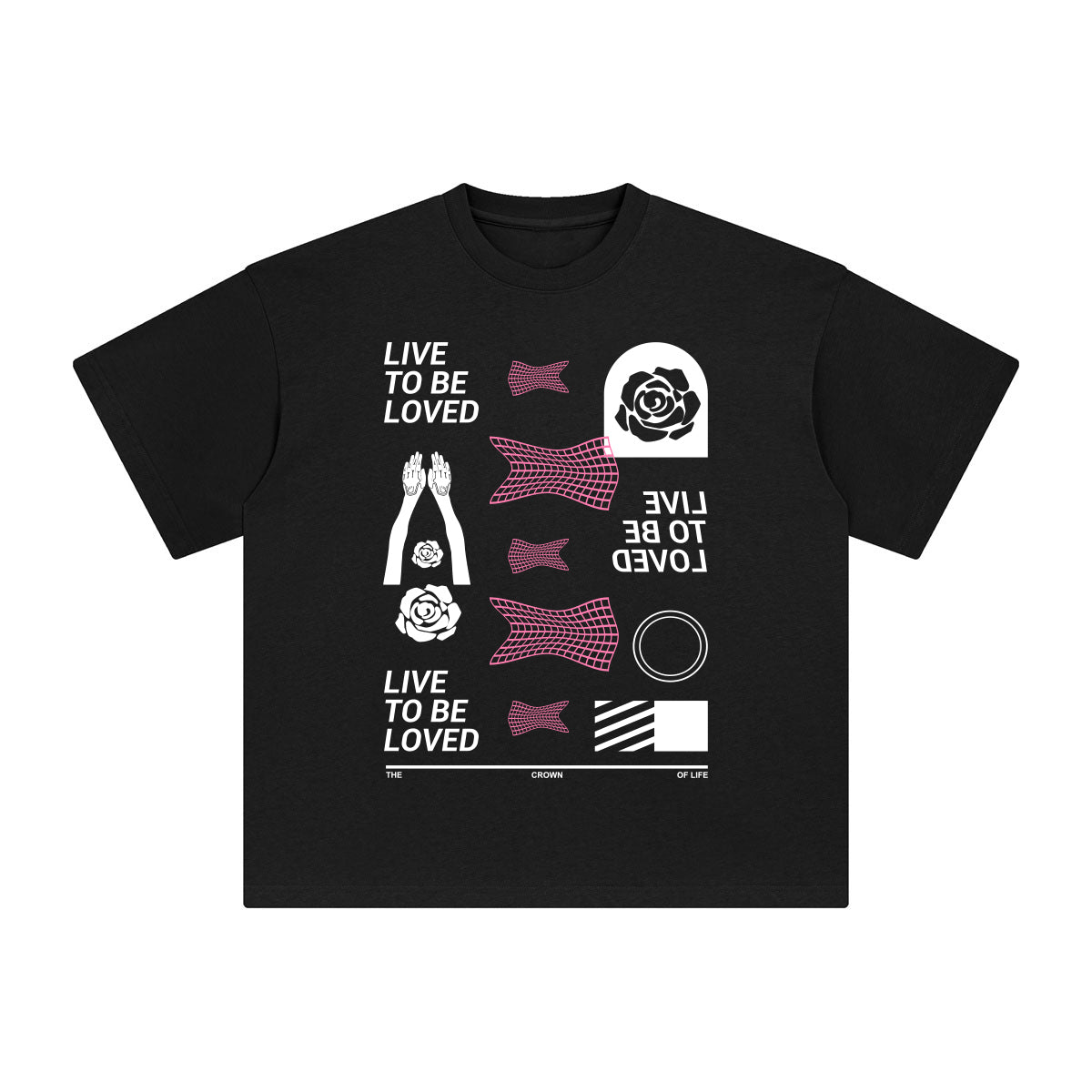 Live to be Loved Abstract Graphic Tee-INNBLAC Fashion Apparel