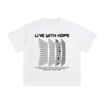 Live with Hope Abstract Graphic Tee-INNBLAC Fashion Apparel