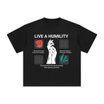 Living a Humility Abstract Graphic Tee-INNBLAC Fashion Apparel