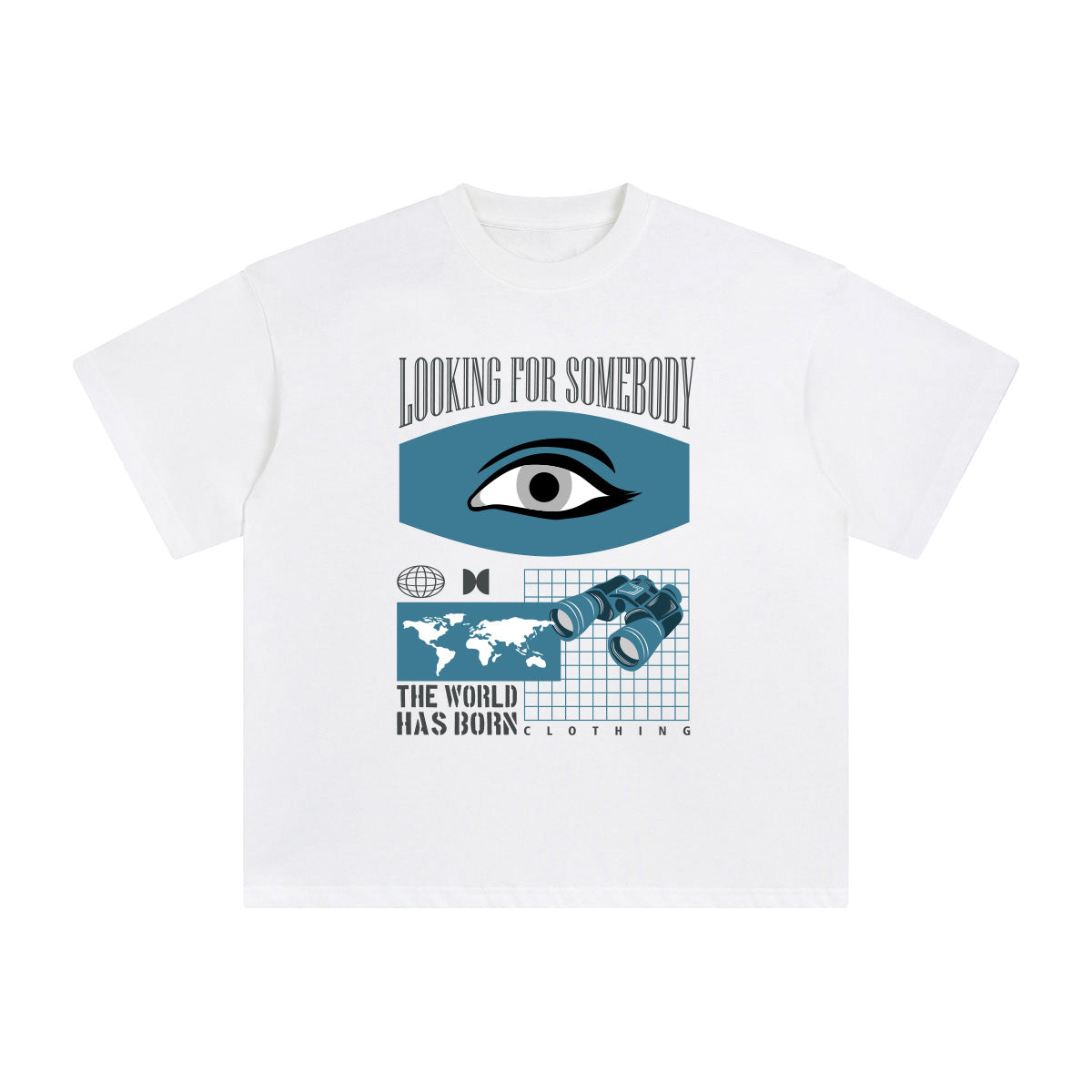 Looking for Somebody Abstract Graphic Tee-INNBLAC Fashion Apparel