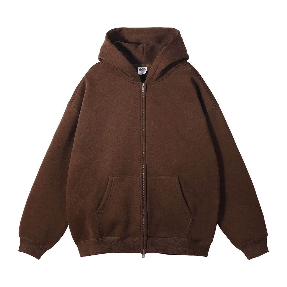 French Terry Double Slider Zip Hoodie-INNBLAC Fashion Apparel