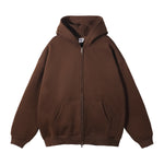 French Terry Double Slider Zip Hoodie-INNBLAC Fashion Apparel