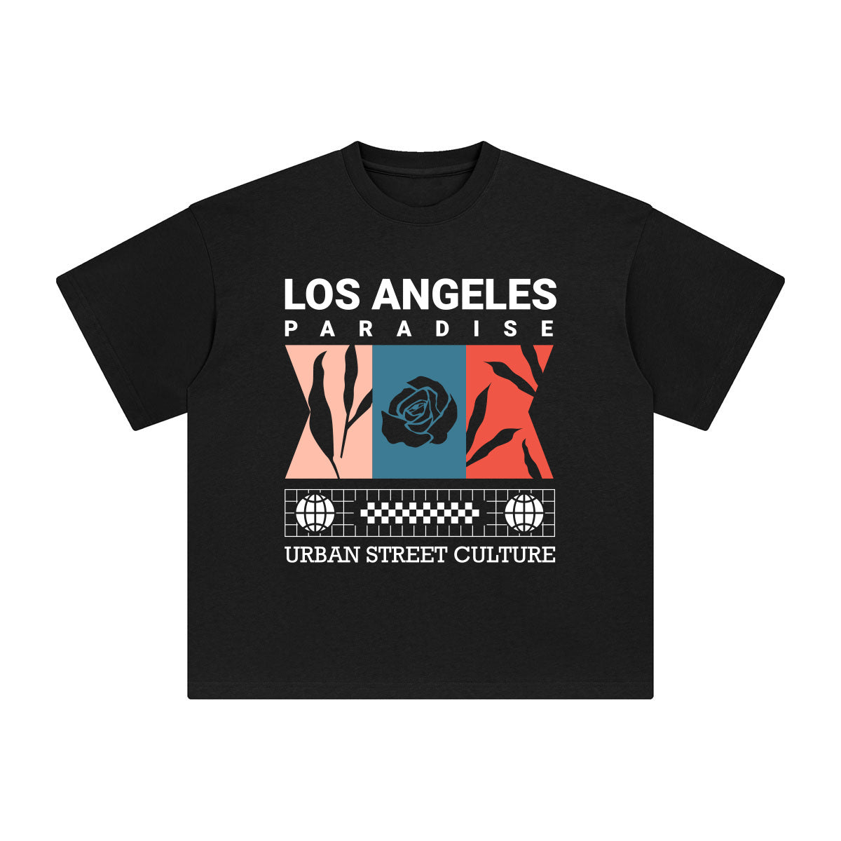 Los Angeles Paradise Abstract Graphic Tee-INNBLAC Fashion Apparel