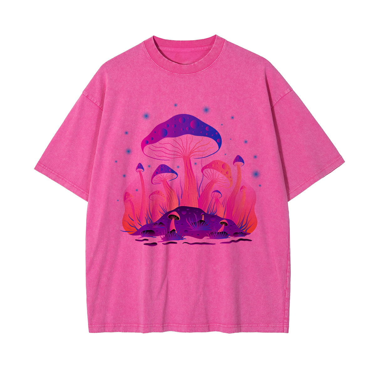 Lovely Mushroom Washed Graphic Tee-INNBLAC Fashion Apparel
