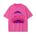 Lovely Mushroom Washed Graphic Tee-INNBLAC Fashion Apparel