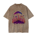 Lovely Mushroom Washed Graphic Tee-INNBLAC Fashion Apparel