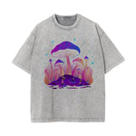 Lovely Mushroom Washed Graphic Tee-INNBLAC Fashion Apparel