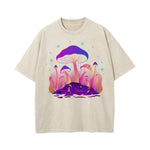 Lovely Mushroom Washed Graphic Tee-INNBLAC Fashion Apparel