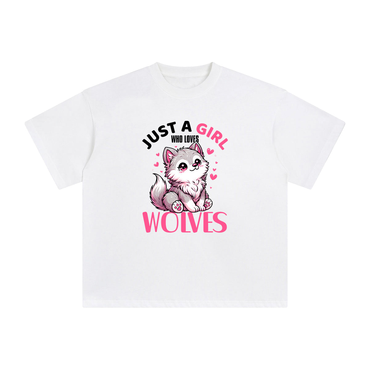 Lovely Wolves Cartoon Graphic Tee-INNBLAC Fashion Apparel