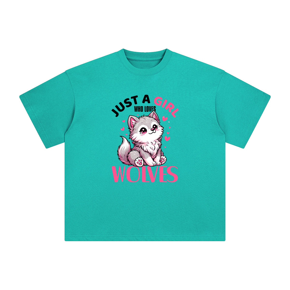 Lovely Wolves Cartoon Graphic Tee-INNBLAC Fashion Apparel