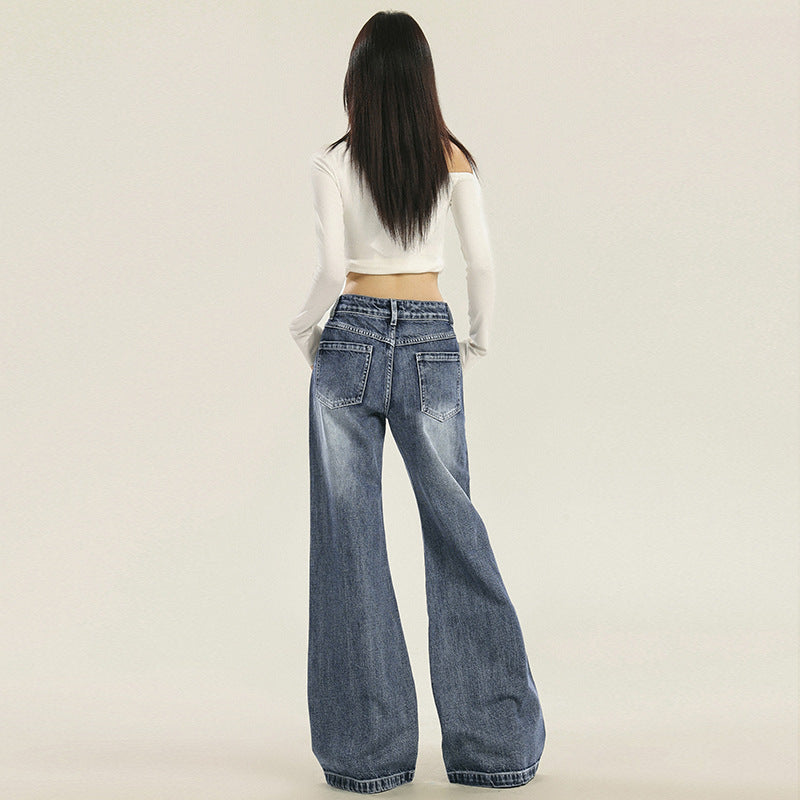 Low Rise Faded Flare Jeans-INNBLAC Fashion Apparel