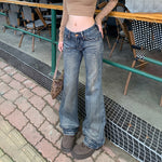 Low Rise Washed Whiskers Jeans-INNBLAC Fashion Apparel