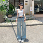 Low Rise Faded Wide Leg Jeans-INNBLAC Fashion Apparel