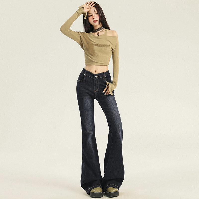 Low Rise Skinny Flare Jeans-INNBLAC Fashion Apparel
