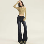 Low Rise Skinny Flare Jeans-INNBLAC Fashion Apparel