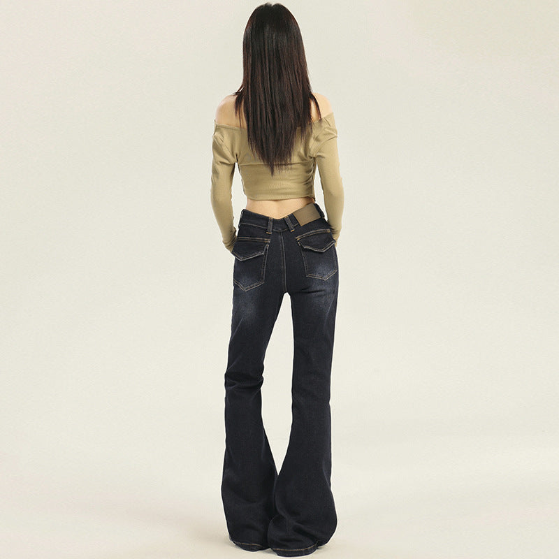 Low Rise Skinny Flare Jeans-INNBLAC Fashion Apparel