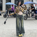 Low Rise Washed Baggy Jeans-INNBLAC Fashion Apparel