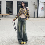 Low Rise Washed Baggy Jeans-INNBLAC Fashion Apparel