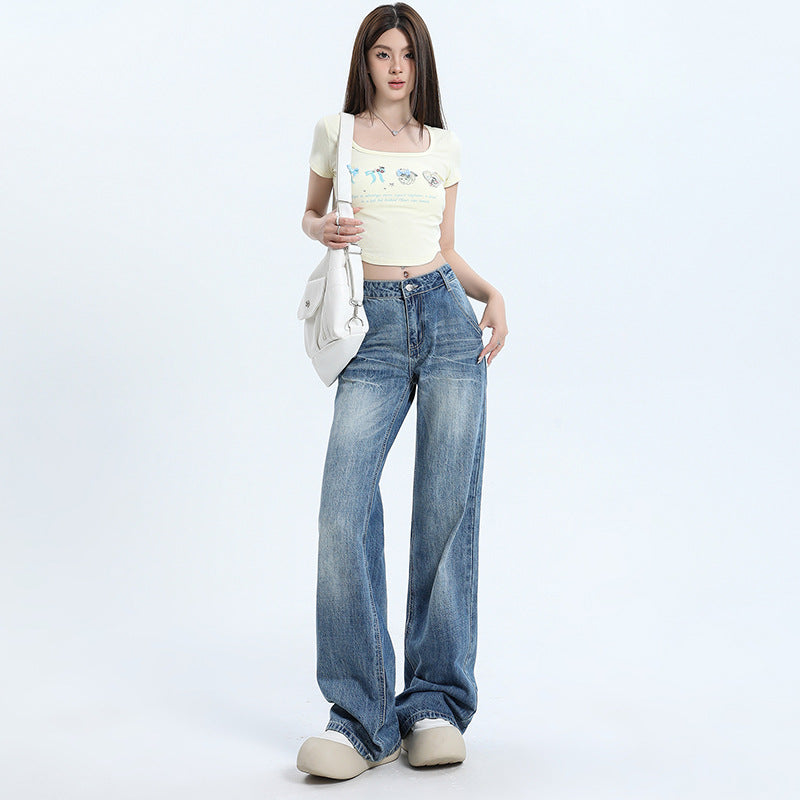 Low Rise Whiskers Flare Jeans-INNBLAC Fashion Apparel